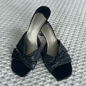 Navy Blue Michelle D kitty heel slides -used with love still left to give